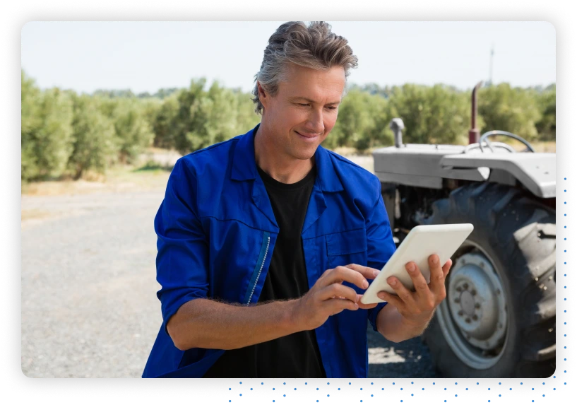 Man watching iPad
