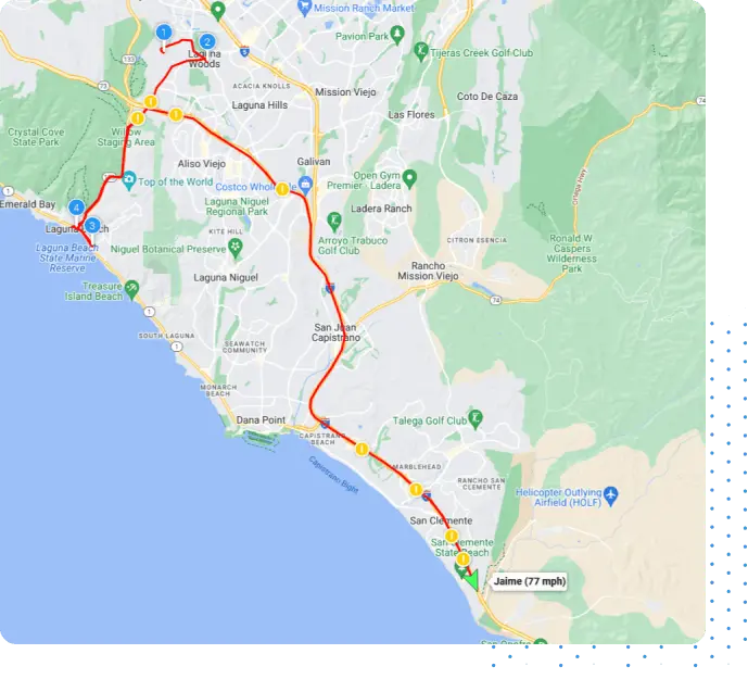 Vehicle Route on Map